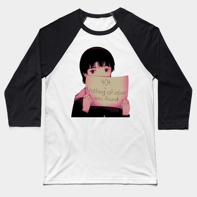 Lain 404 Baseball T-Shirt by KokoroPopShop